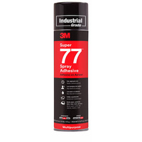 3M Super 77 Multipurpose Spray Adhesive, Clear, Ctn of 6 Aerosols