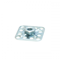 Budget Hex Nut on 30x30mm Baseplate; Sighted; Mild Steel Zinc Plated