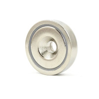 Pot Magnet 42mm Dia with countersunk 6.5mm centre hole