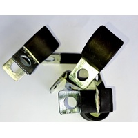 P Clamp 50 Pack 13mm hole, 25mm Gal band Polyolefin Coated 